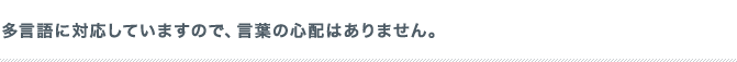 多言語に対応していますので、言葉の心配はありません。