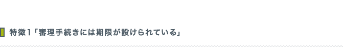 特徴１「審理手続きには期限が設けられている」