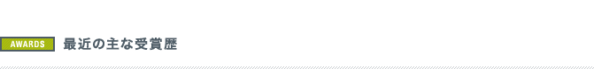 最近の主な受賞歴